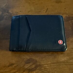 Alpine Swiss Black Bifold Mens Wallet with Card Slots